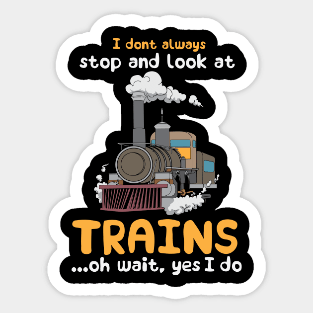 Trains, Railroad, Train Lover Sticker by KAWAIITEE